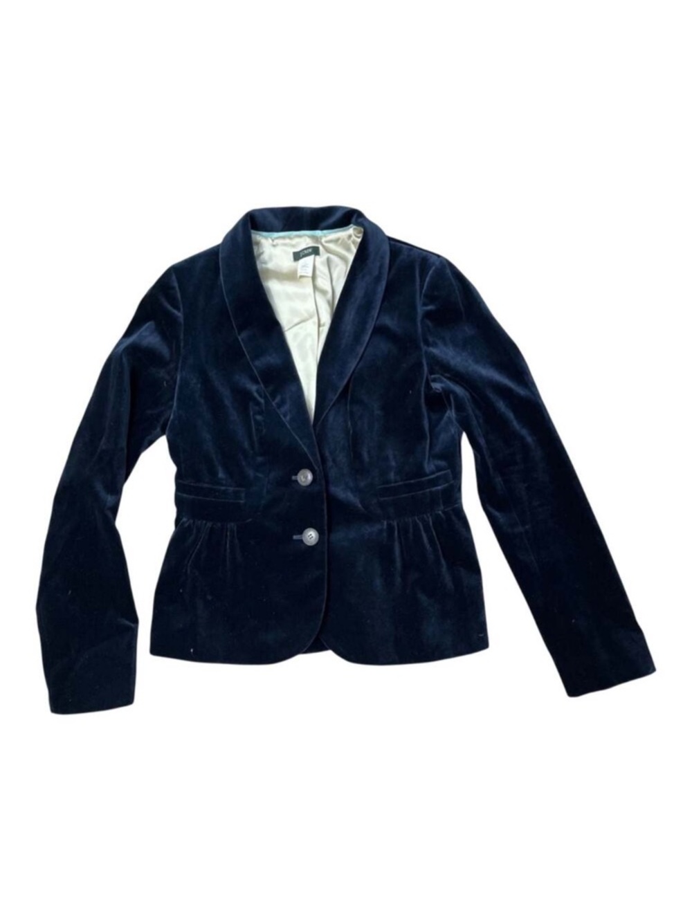 J Crew Eden Velvet Blazer Navy Indigo Shawl
Collar Size 12 - Picture 3 of 12
